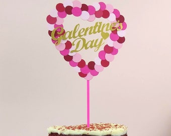Galentines Day Heart Cake Topper, Galentine's Day Gift