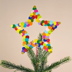 Christmas Tree Topper Star, Unique Tree Topper, Merry and Bright Star Topper