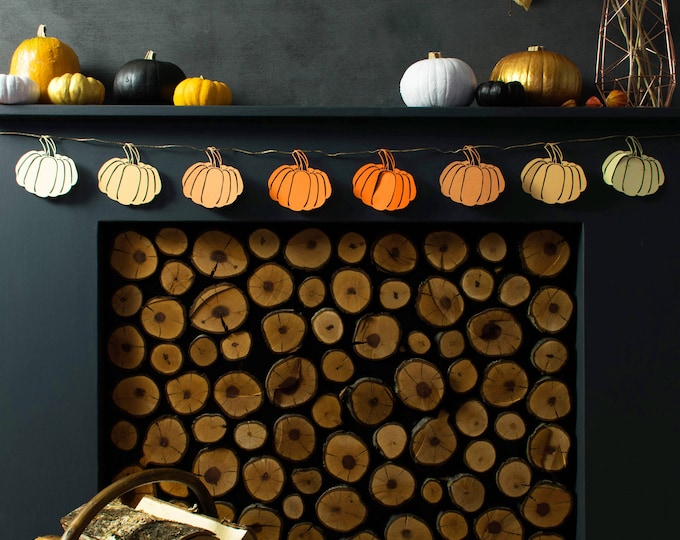 Rustic Halloween Pumpkin Garland  - Halloween Decorations