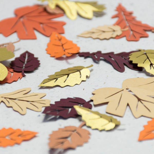 Confeti de hojas de otoño, decoración de Acción de Gracias para la mesa