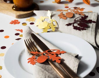 Rustic Wedding Place Setting - Oak Leaf Table Decoration - Table Decorations for Thanksgiving - Woodland Wedding Place Setting - Fall Decor