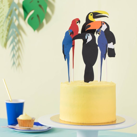 Toucan Et Perroquet Tropical Cake Topper Toucan Et Perroquet Tropical Cake Topper