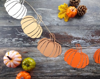 Ombre Pumpkin Paper Garland - Herfst Mantel Decor - Thanksgiving Banners