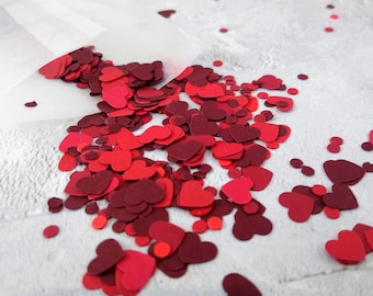 Red Heart Valentines confetti, Galentines Day confetti