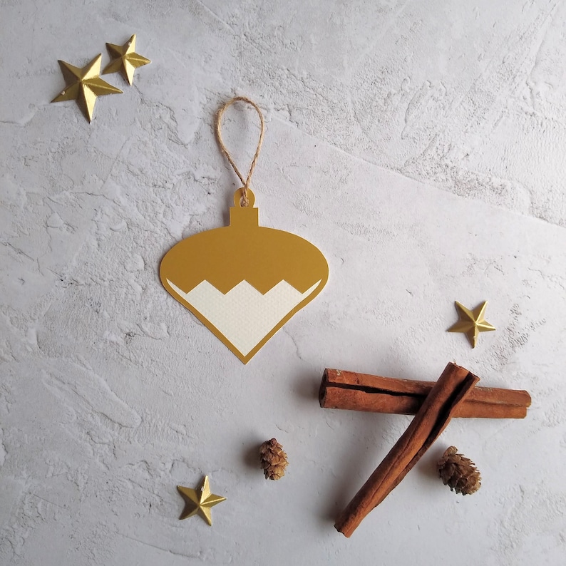 Gold Paper Bauble Tree Ornament Xmas Decoration