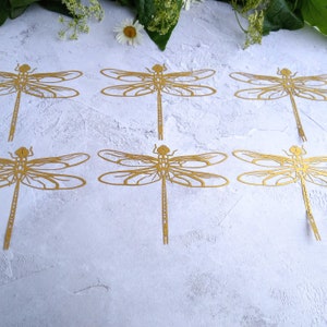 Gold Libelle Gedeck Dekoration, 6er Set Libelle Tischdekoration, Hochzeit Tischdekoration Bild 8