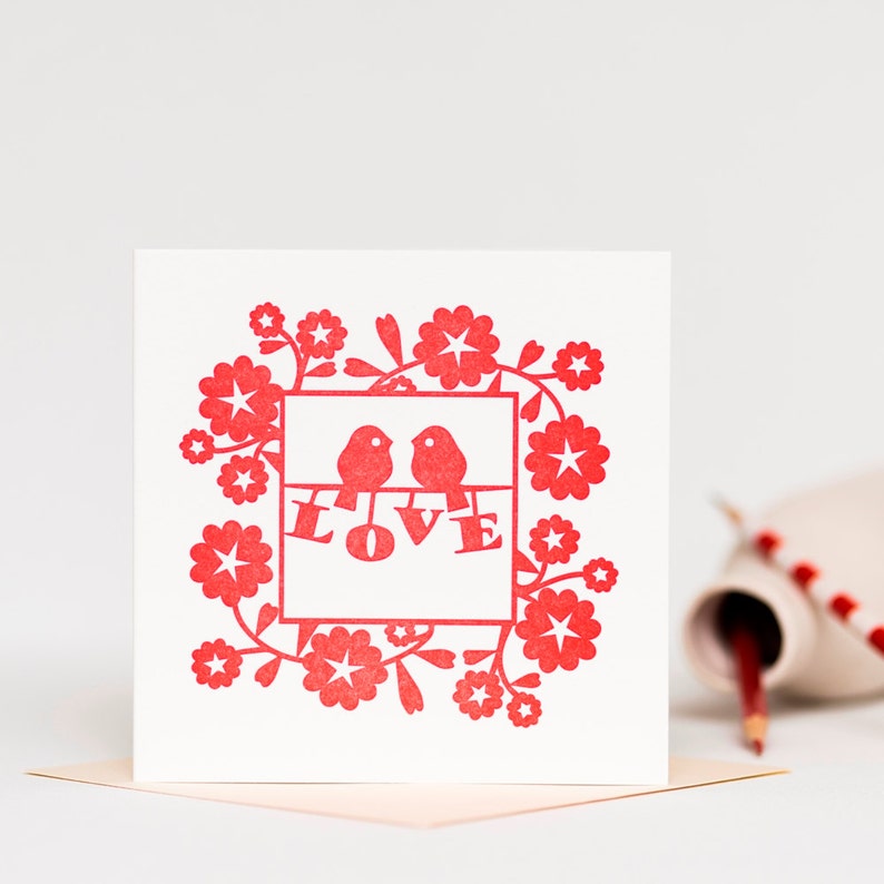 1st Anniversary Card, Wedding Card, Lovebirds Engagement Card image 5