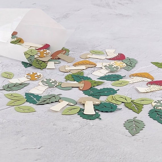 Toadstool Confetti, Cottagecore Party Decor, Woodland Party Decorations