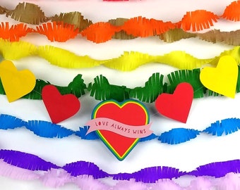 Love Wins Valentines Garland, Valentine Banner, Rainbow Love Banner