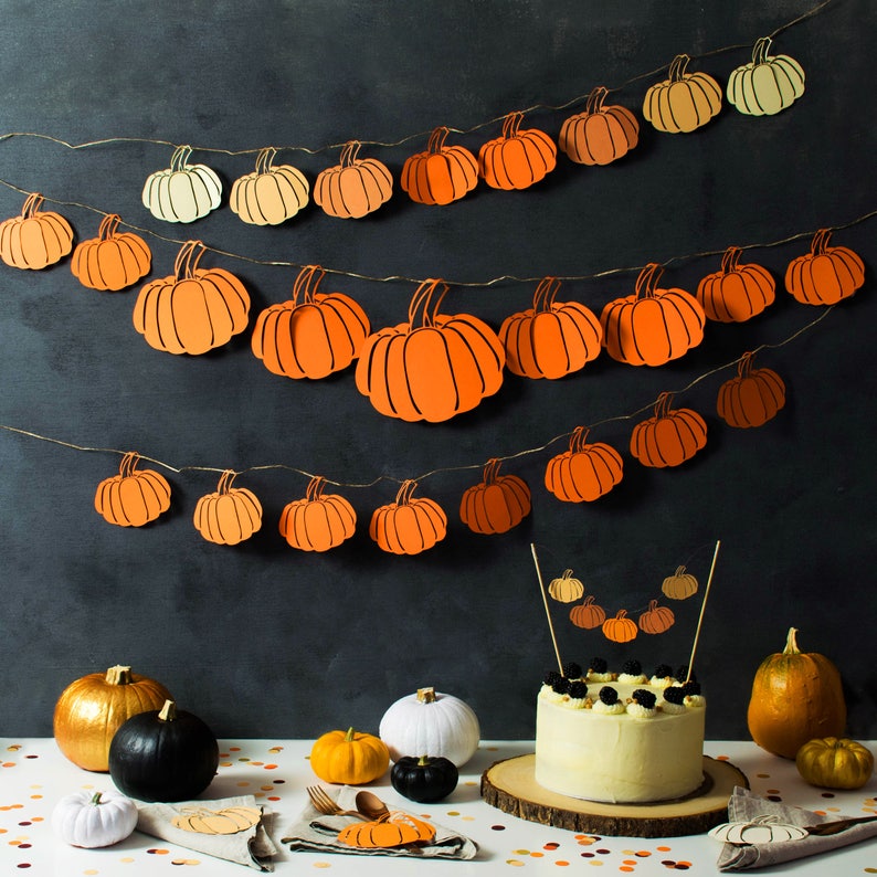 Rustic Halloween Pumpkin Garland Halloween Decorations image 5