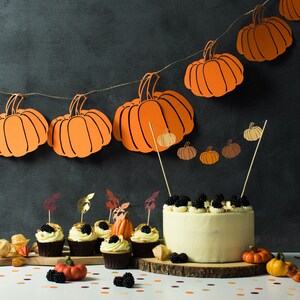 Pumpkin Cake Topper Pumpkin Pie Cake Bunting Thanksgiving Decor Autumn Cake Topper Cake Toppers UK Halloween Cake Decor image 4