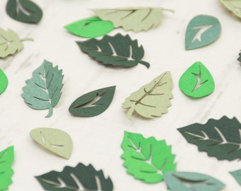 Green Leaf Table Confetti - Woodland Wedding - Leaves - Confetti - Rustic Wedding Confetti - Spring Wedding Confetti - Paper Leaves -