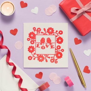 1st Anniversary Card, Wedding Card, Lovebirds Engagement Card image 9