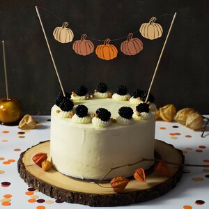 Pumpkin Cake Topper Pumpkin Pie Cake Bunting Thanksgiving Decor Autumn Cake Topper Cake Toppers UK Halloween Cake Decor image 2