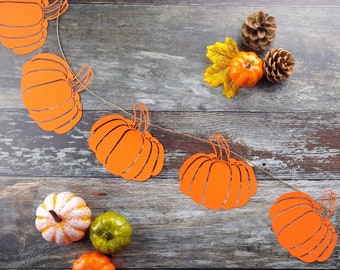 Rustic Pumpkin Garland, Thanksgiving Banners, Rustic Pumpkin Decoration