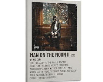 Kid Poster Cudi Man On Moon II Album Cover MusicWall Art Posters For Room Aesthetic and Decor