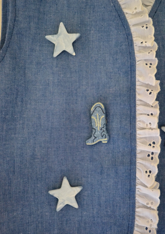 Vintage Cowgirl Vest Rodeo Denim Vest Western Ves… - image 3