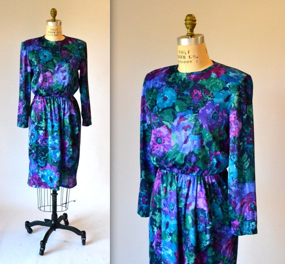 purple 80s dress