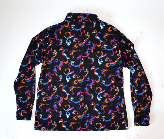 70s Vintage Abstract Print Shirt with Splatter Pa… - image 4