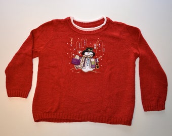 UGLY Christmas Sweater size XL// Snowman Sweater Size