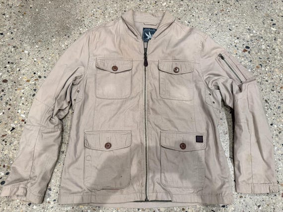Spiewak, Vintage I. Spiewak & Sons Utility Cargo Jacket Men's XL Beige Full Zip