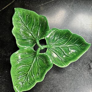 Vintage Mid-Century Modern California Pottery Leaf Dish