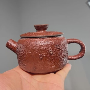 Handgemaakte rustieke keramische theepot, Wabi Sabi aardewerk theepot, ambachtelijk steengoed theewaar, cadeau theeliefhebber, zen-decor