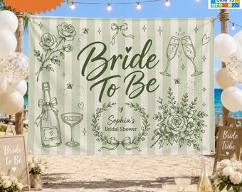 Personalized Bridal Shower Tapestry Banner, Custom Bride To Be Banner, Bridal Shower Backdrop, Bride To Be Party Decor