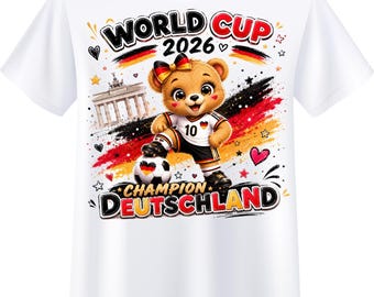 Germany 2026 World Cup Kids Soccer PNG Bundle | Boy & Girl Bear Mascot Shirt Design | Deutschland Fan Sublimation | Brother Sister Football