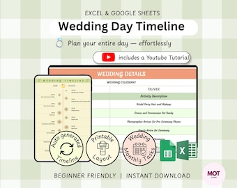 Wedding Day Timeline Template | Pastel Bliss Planner (Digital Download)