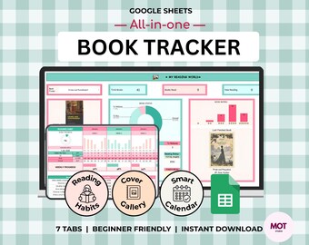 Book Tracker Google sheets, Reading Log Planner List, Digital Planner (Instant Download)