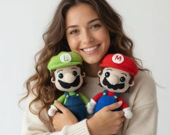 Mario & Luigi Crochet Pattern PDF – Amigurumi Dolls, Super Bros Plush, DIY Gift, Instant Download