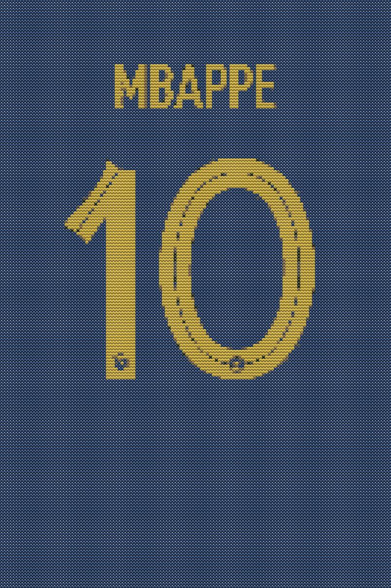Kylian Mbappe Cross Stitch Pattern PDF – Football Legend Embroidery ...