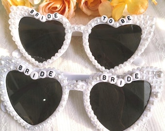 Gafas de sol personalizadas para la futura novia, gafas de sol nupciales personalizadas con perlas, gafas de sol para despedida de soltera, recuerdos para la futura novia, gafas de sol para la novia