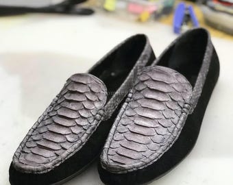 Handgefertigte Python-Haut-Loafer | Herren Formelle Schuhe | Handwerker Leder Geschenk