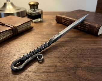 Hand Forged Viking Eating Spike: Twisted Iron Medieval Utensil Fork