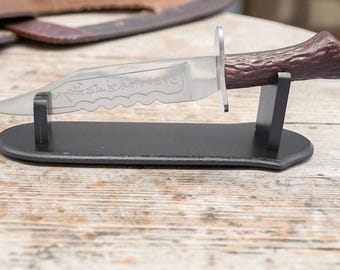 Supernatural Inspired Demon Knife Replica – Etched Stainless Steel Blade, Resin Antler Handle, Leather Sheath