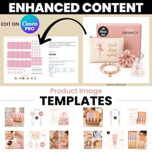 Op de afbeelding: Een 48-delige set met een roze etui met rits, een ballerina-afbeelding en de tekst twirl shine repeat, een roze satijnen scrunchie, een kralenarmband met een bedeltje en een vierkante sleutelhanger met een ballerina en de tekst born to dance.