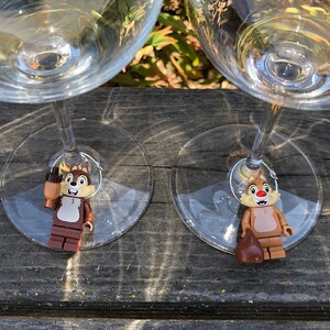 Chip & Dale - Disney + Lego Wine Glass Charms Set of 2