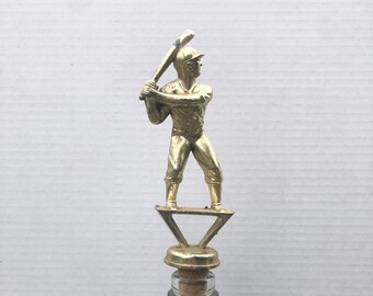 Male Baseball Player Silver - Vintage Trophy Wine Bottle Stopper
