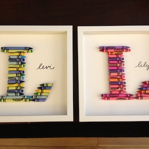 Personalized Framed Crayon Monogram