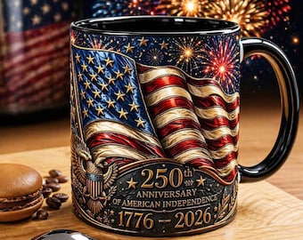 America 250 Mug, 250th Anniversary Cup, Patriotic Coffee Gift