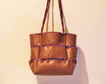 Foldable bag 3 /Series Chitarra -synthetic leather /brown