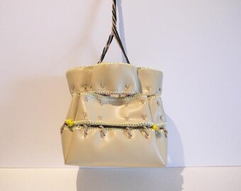 Foldable bag 3 /Series Chitarra -synthetic leather / beige