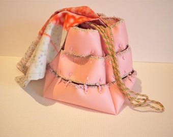 Foldable bag 3 /Series Chitarra -synthetic leather / pink