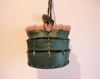 Foldable bag 3 /Series Tumbro -synthetic leather / deep green