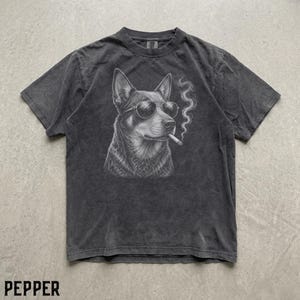 Smoking Australian Kelpie Shirt, Vintage Sunglasses Dog Tee, Funny Kelpie Shirt, Cigar Dog Graphic Tee Dog Lover Gift Comfort Colors