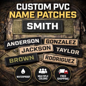 Custom PVC Name Tape Patch | Personalized Name Badge | Velcro Uniform Patch | Waterproof Rubber Name Tag