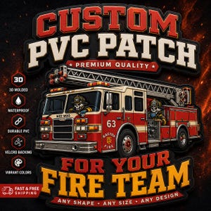 Personalisierter Feuerwehr-PVC-Aufnäher, wasserdichtes Gummiabzeichen