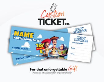 Toy Story 5 Birthday Digital Ticket – Personalised Souvenir custom ticket + Gift reveal